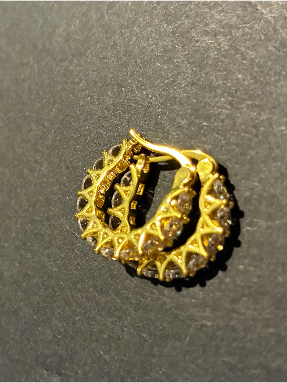 Gold-Tone Crystal Hoop Earrings - Elegant Women’s Jewelry
